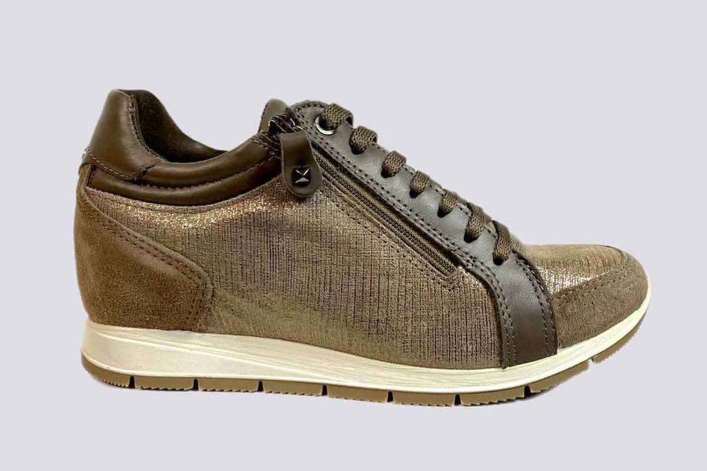 BRONZE leather platform trainers 23712