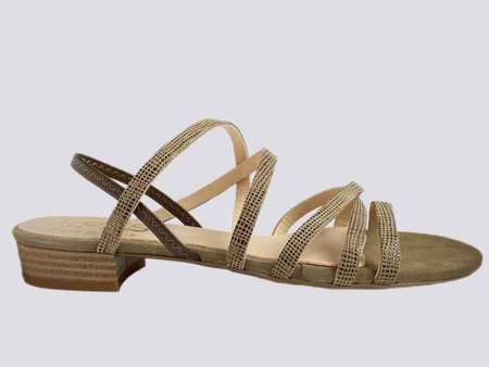 Taupe Flat Strappy Dress Sandal 16324