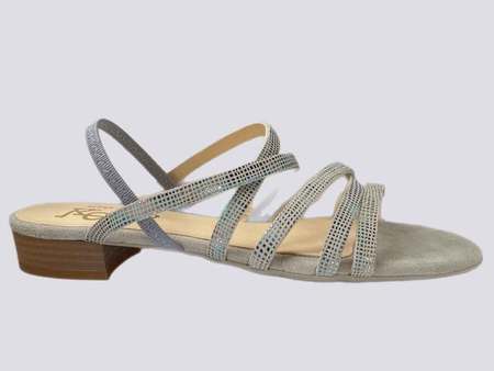 Light Grey Flat Strappy Dress Sandal 16324