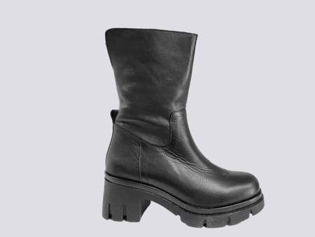 Phillip Gautier FUR LINED  combat boots with medium block heel  23661