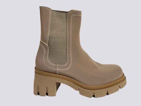 Phillip Gautier taupe 23653 suede taupe combat boots with medium block heel
