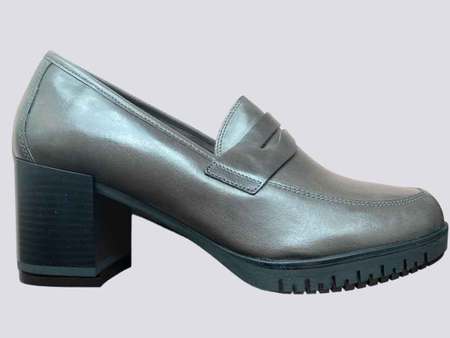 4061 GreyHigh Heel Loafer by Mercante