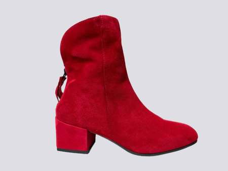 23159 LAMICA RED SUEDE ANKLE BOOTS