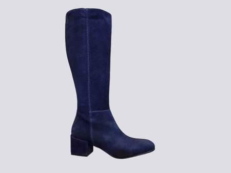 23158 LAMICA  NAVY BLUE SUEDE KNEE HIGH BOOTS