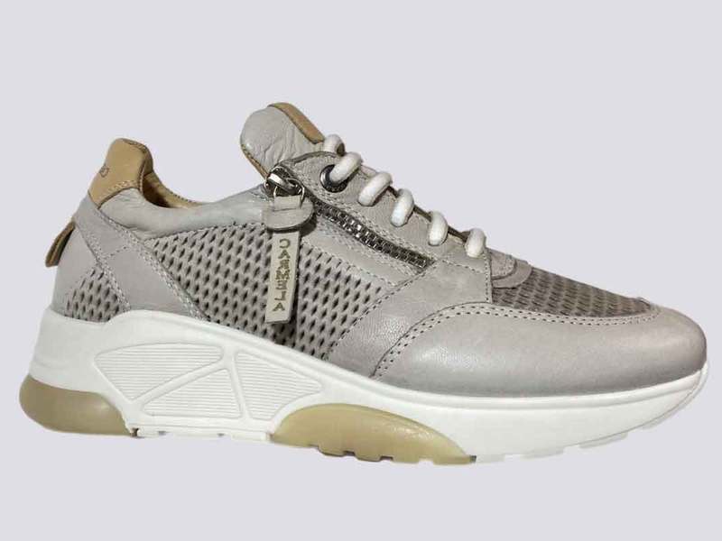 CARMELA  Pastel Grey Perforated Sneakers   24247