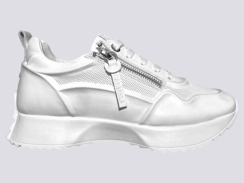 CARMELA  White Perforated luxury sneakers with side zip 24670