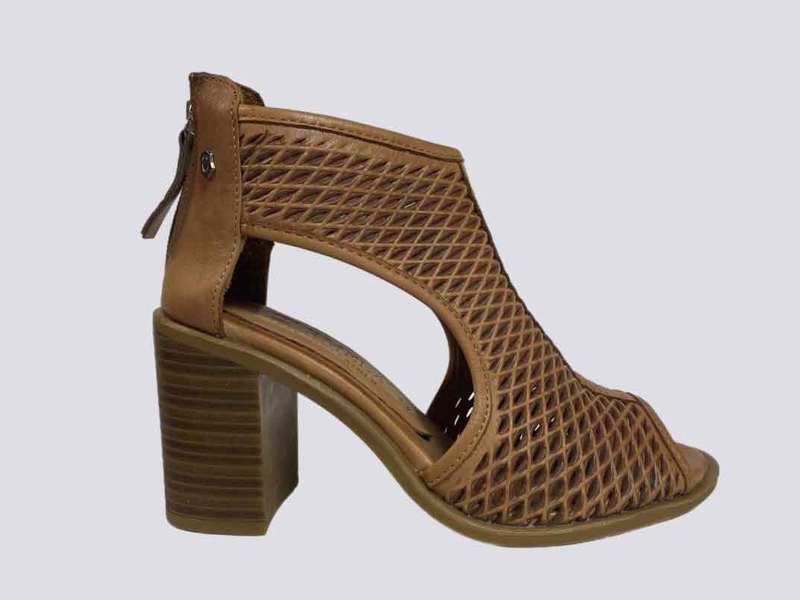 Tan High heel Leather Sandal by Carmela Spain 24646