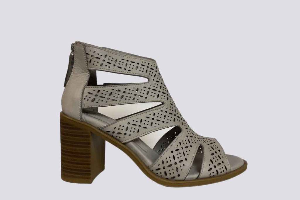 Grey High Heel Leather Sandal by Carmela Spain 24694