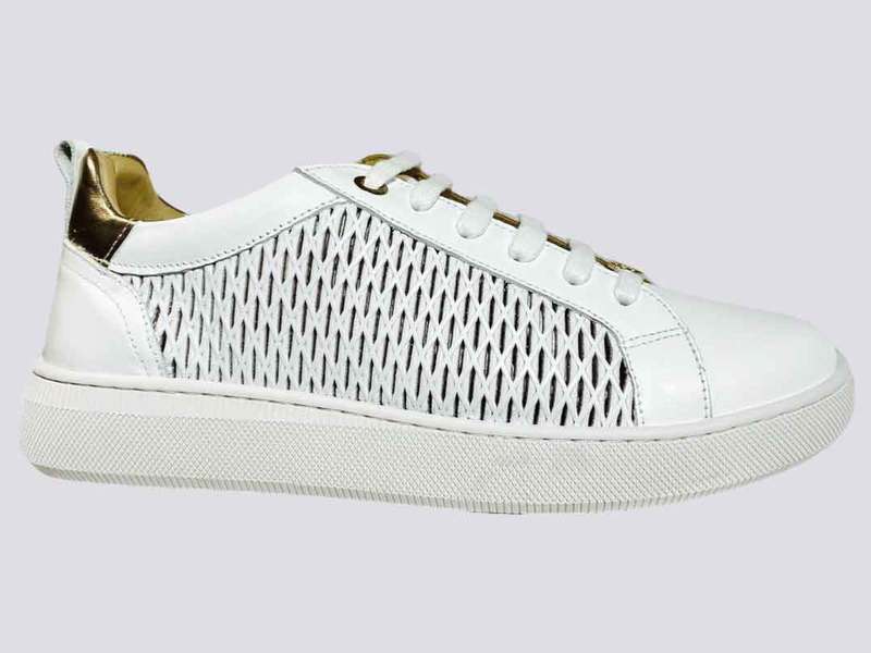 CARMELA  Perforated white luxury deck sneakers 24797