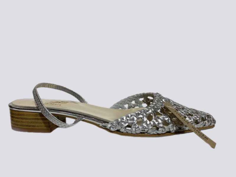 Woven Slingback with pointy toe By KESS in SILVER 24547