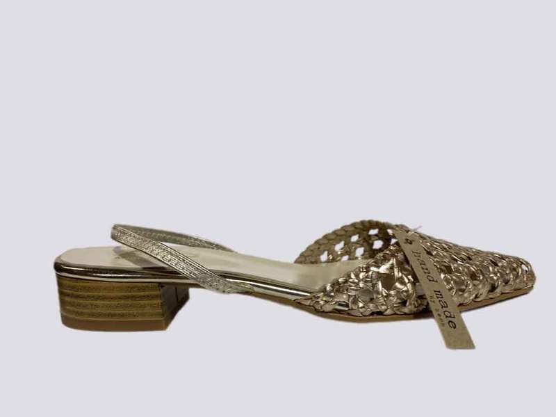 Woven Slingback with pointy toe By KESS in Gold  24547